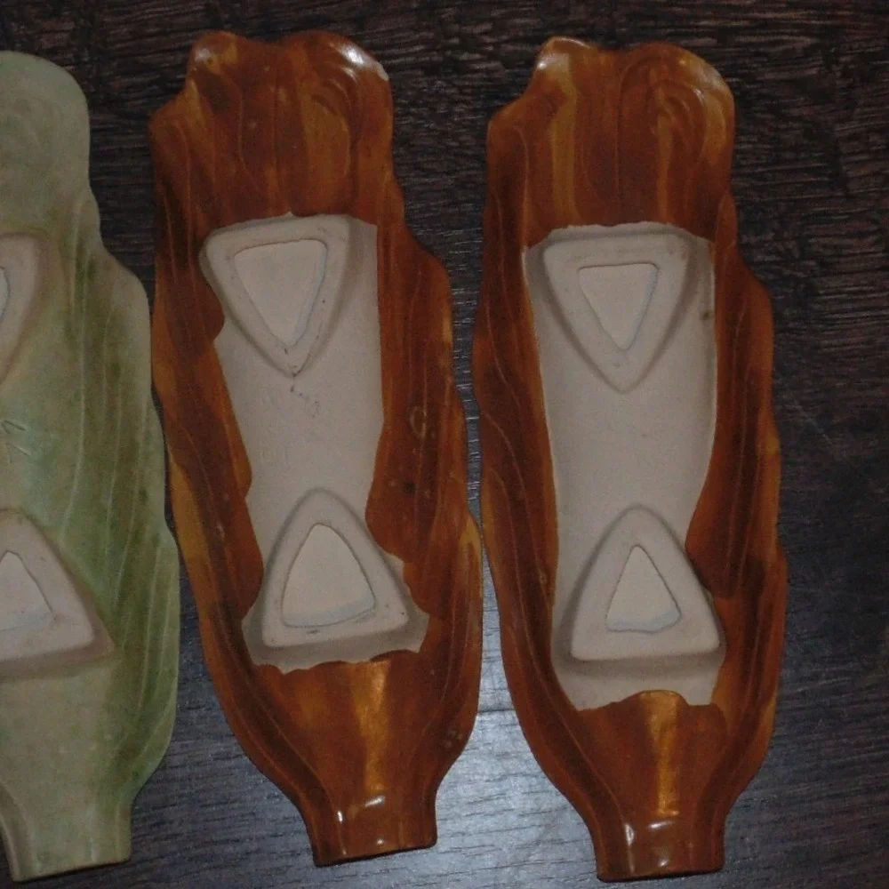 Unbranded Corn on the Cob Dishes Unisex OS Green Brown Good Vintage Ceramic 4pc